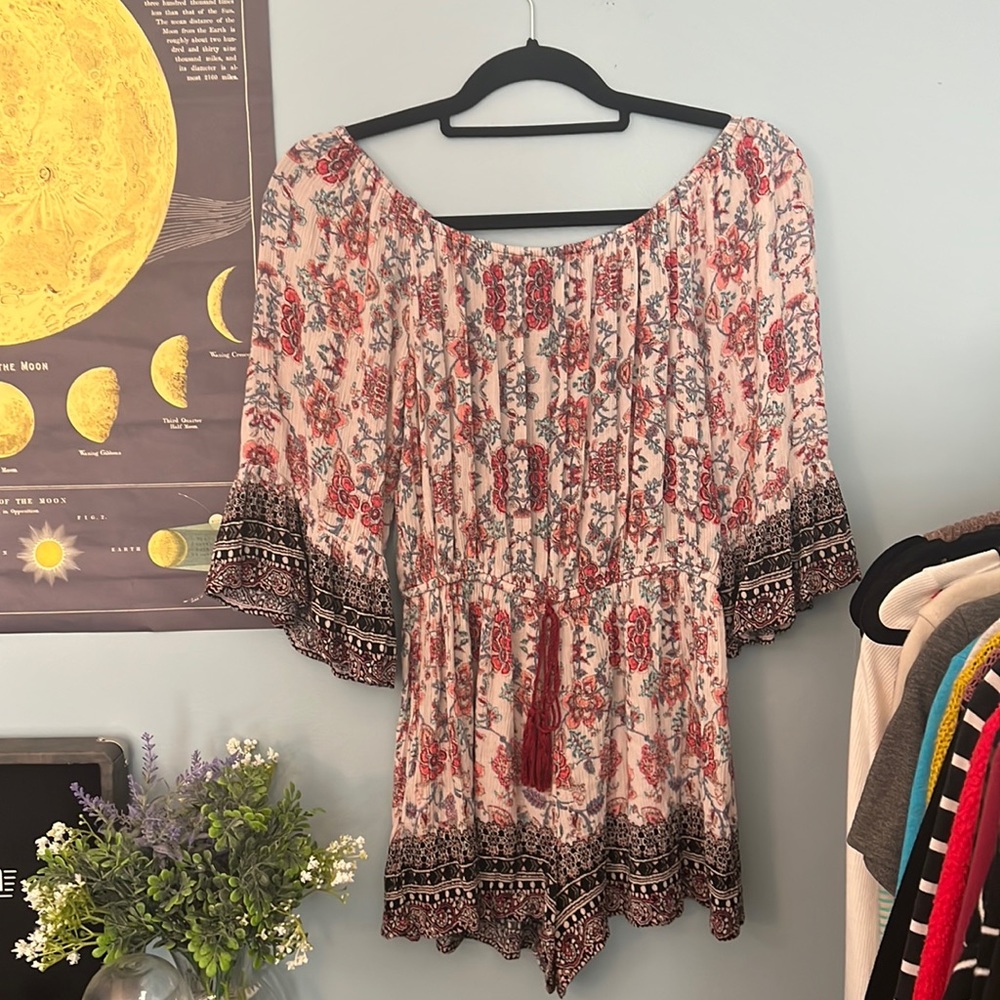 Cute woman’s floral romper